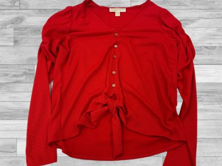 Red Top Long Sleeve Michael By Michael Kors, Size M Sale