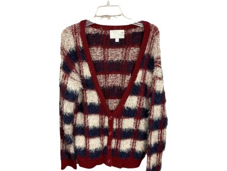 Red Plaid Cardigan Joa, Size S on Sale