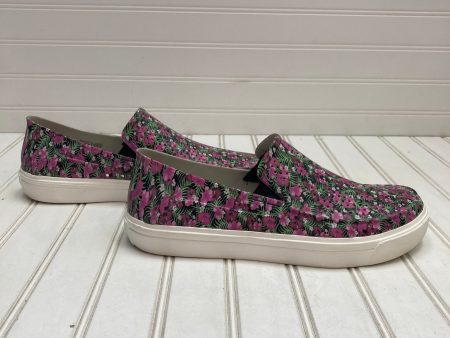 Floral Print Shoes Flats Crocs, Size 10 Hot on Sale