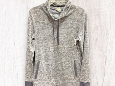 Grey Athletic Top Long Sleeve Collar Apana, Size M Sale