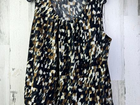 Black & Brown Blouse Sleeveless Kasper, Size Xl Fashion