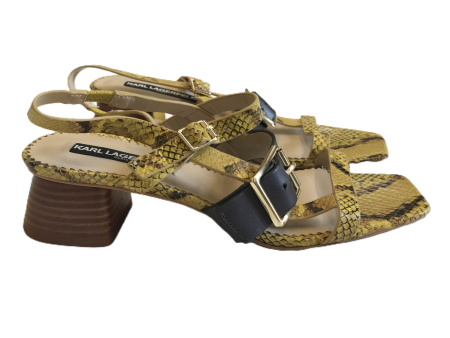 Snakeskin Print Sandals Designer By Karl Lagerfeld, Size: 8.5 Online